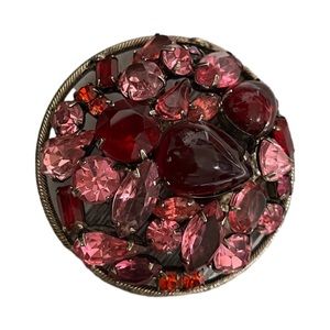 58 Pink Burgundy Brooch